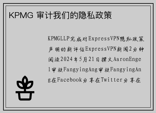 KPMG 审计我们的隐私政策 